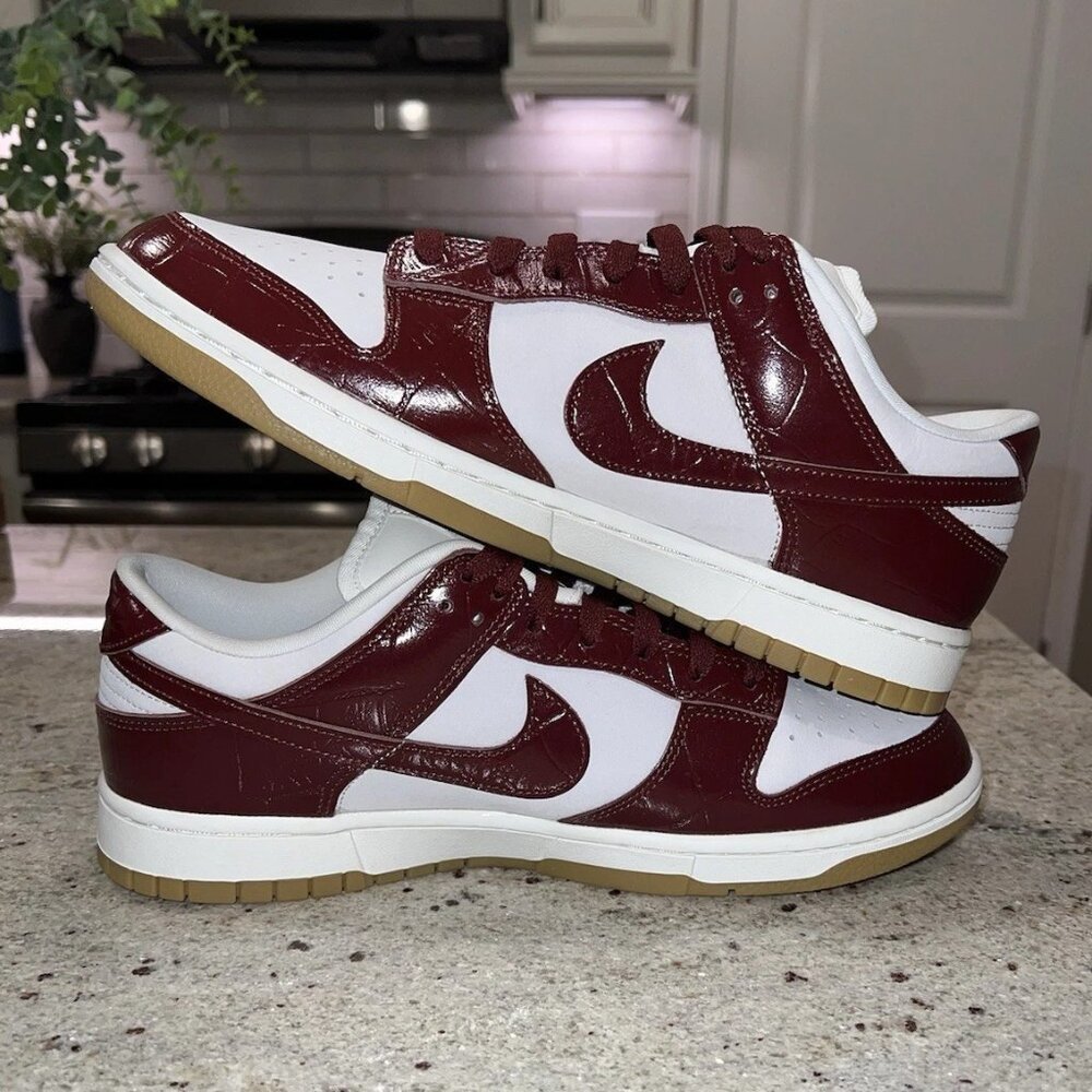 Nike Dunk Low Lx Dark Team Red Croc FJ2260-004 Women 12 Men 10.5